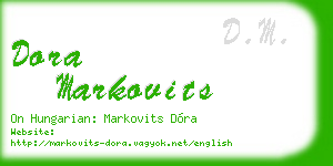 dora markovits business card